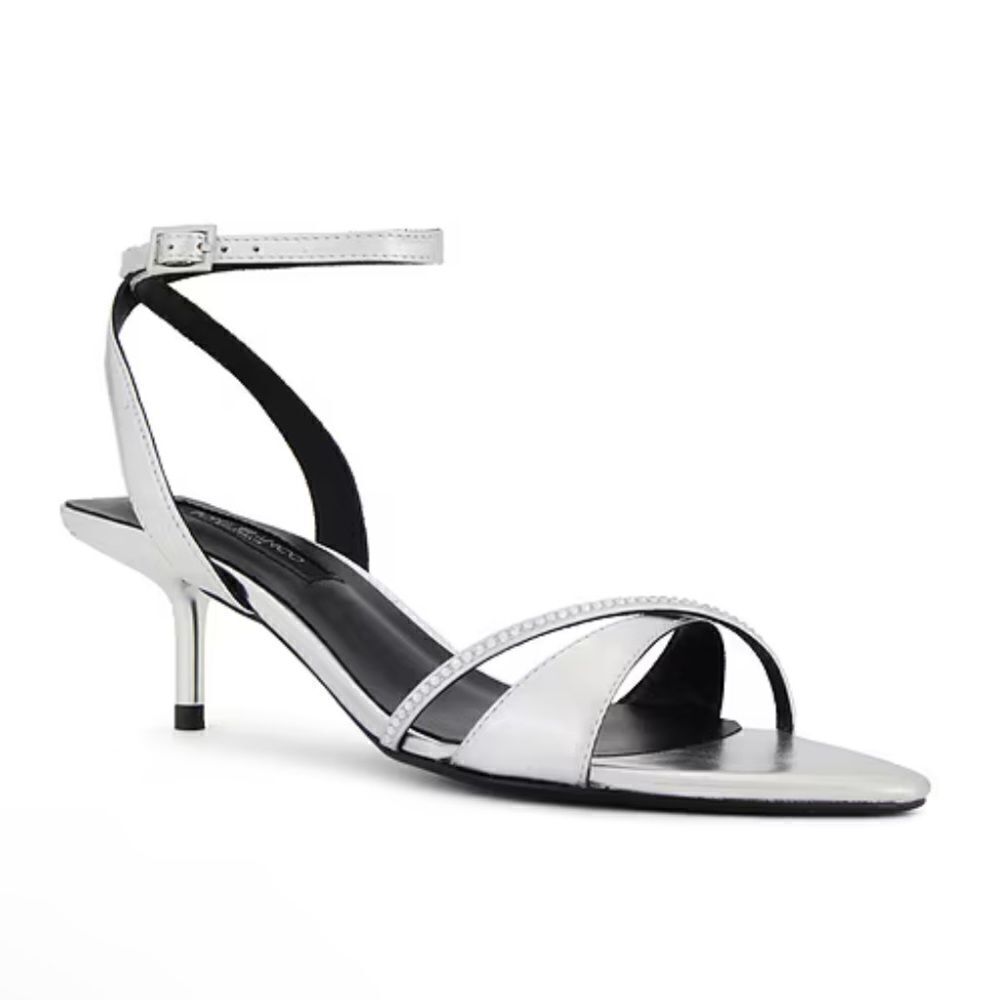 Tony Bianco Fortune Sandals Silver Nappa Metallic high heels strappy Revolve 5